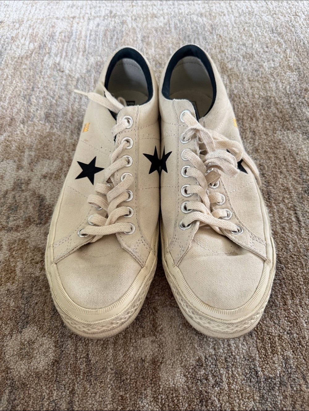 Converse x Dover Street Market Beige Canvas Low-Top Sneakers